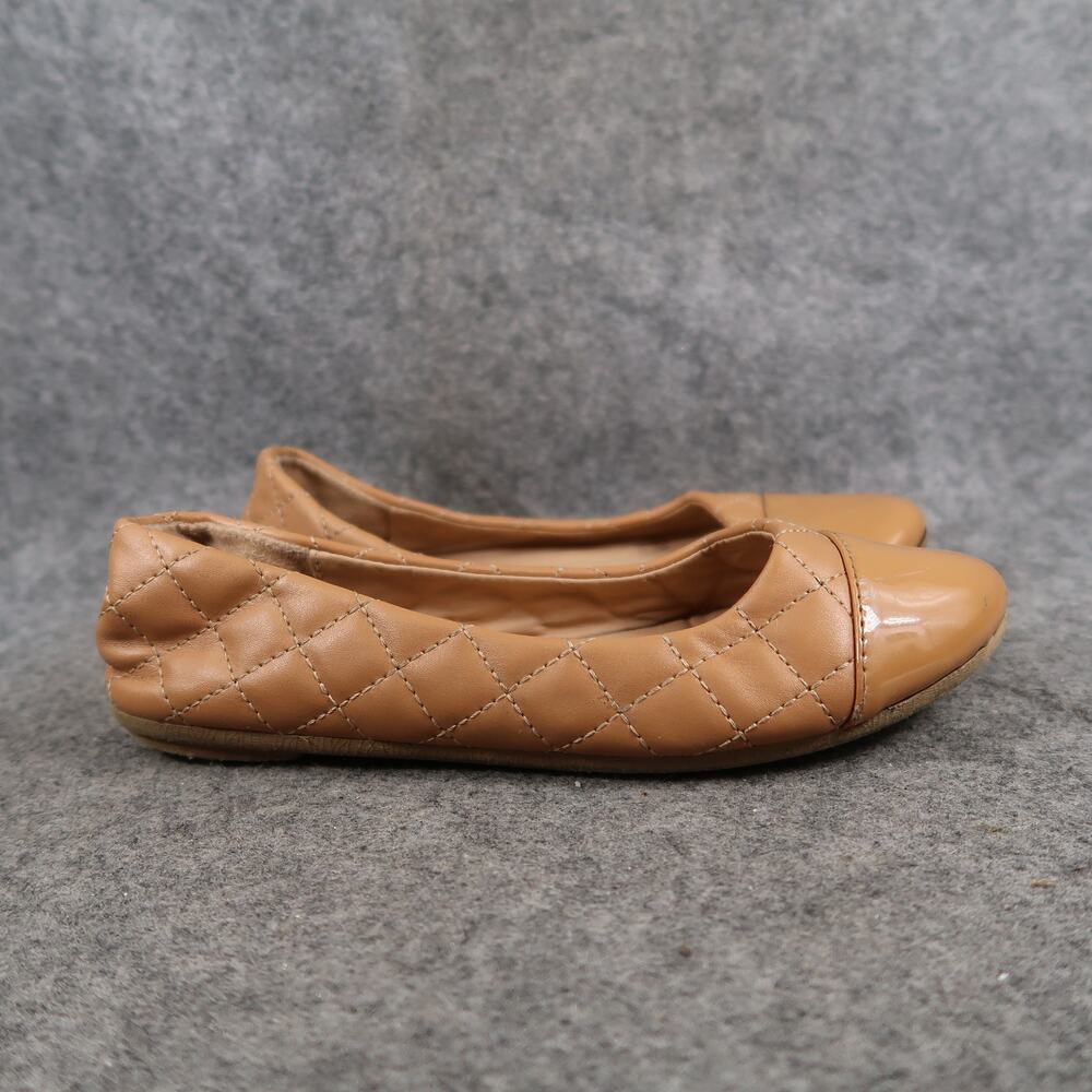 Link Shoes Girls 3 Ballet Flats Slip On Cap Toe Quilted Casual Comfort Brown